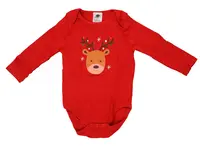 Detské body s dlhým rukávom CHRISTMAS GIRLS červené - rôzne veľkosti Veľkosť: 74 - 80