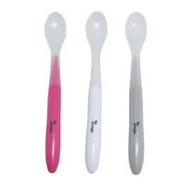 Bo Jungle měkké jídelní lžičky White/Pink/Grey 3ks