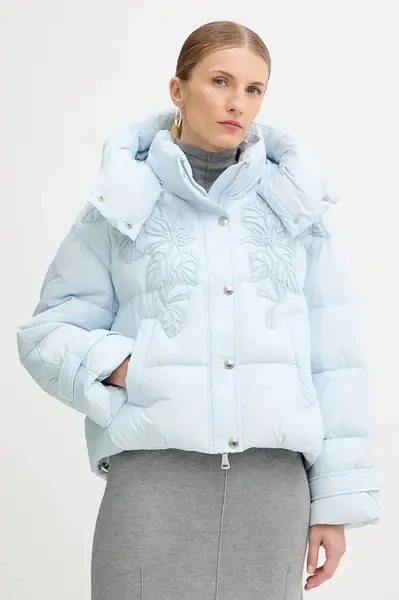 Péřová bunda Ermanno Firenze modrá barva, zimní, 57TA004EX1AP