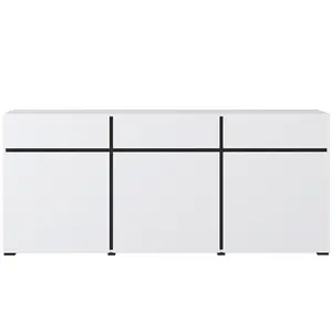 Komoda Cross 3D3S bílá/černá