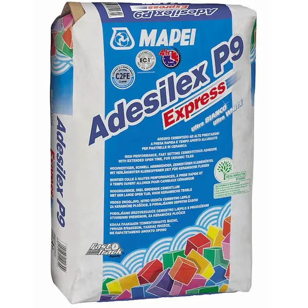 Lepidlo na obklady a dlažbu Mapei Adesilex P9 Express C2TE 25 kg šedé