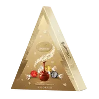 LINDT LINDOR Vánoční stromeček Zlatý Mix 125 g