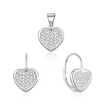 MOISS Romantická stříbrná sada šperků se srdíčky S0000258 (přívěsek, náušnice)