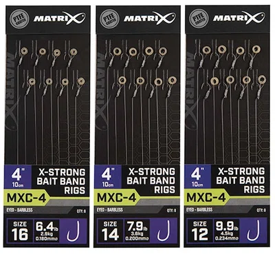 Matrix návazec mxc-4 4” x-strong bait band rigs - velikost háčku 12 nosnost 4,5 kg