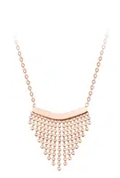 Troli Moderní ocelový náhrdelník s ozdobou Chains Rose Gold