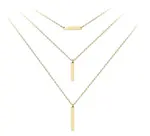 Troli Pozlacený trojitý ocelový náhrdelník