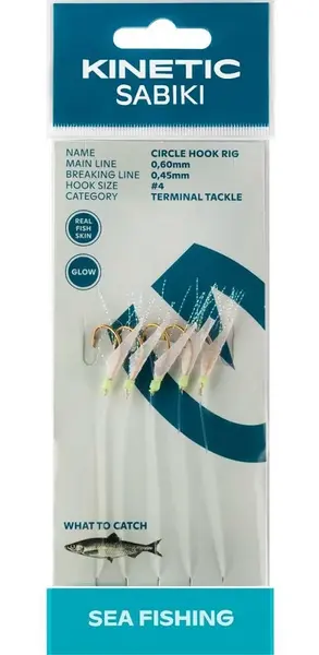 Kinetic návazec sabiki circle hook fishskin flash 130 cm - 4