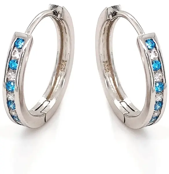 MOISS Stříbrné kruhové náušnice s barevnými zirkony E0000741