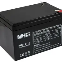 Mhpower olověný akumulátor ms12-12 agm 12 v 12 ah faston f2 6,3 mm