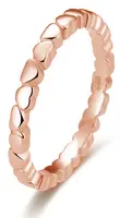 Beneto Pozlacený stříbrný prsten se srdíčky AGG344-ROSE 58 mm
