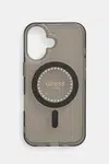 Obal na telefon Guess iPhone 16 6.1 černá barva, GUHMP16SPFTDTEK