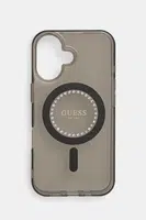 Obal na telefon Guess iPhone 16 6.1 černá barva, GUHMP16SPFTDTEK