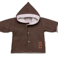Baby Nellys Rostoucí oboustranný svetřík s kapucí Hand Made, hnědá-béžová, vel. 80/86