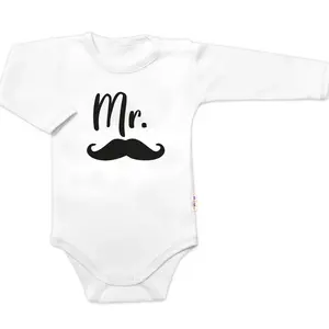 Baby Nellys Body dl. rukáv Mr., bavlna  bílo/černé vel.  86
