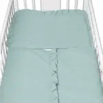 Baby Nellys 2-dílné bavlněné povlečení s volánkem SOFT,  mint, vavřínová