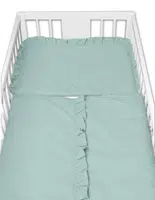 Baby Nellys 2-dílné bavlněné povlečení s volánkem SOFT,  mint, vavřínová
