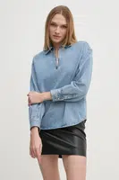 Džínová blůza Pepe Jeans NOVA dámská, modrá barva, hladká, PL304985