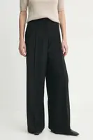 Kalhoty Herskind Kimberly dámské, černá barva, široké, high waist, 5408177