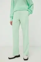 Kalhoty Samsoe Samsoe Hoys dámské, zelená barva, jednoduché, high waist, F16304674