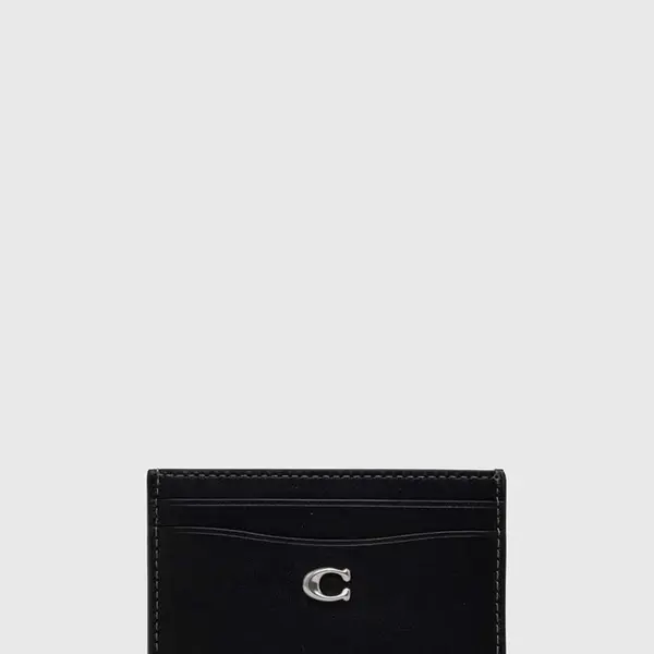 Kožené pouzdro na karty Coach Essential Card Case černá barva