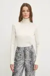 Svetr Guess Jeans dámský, béžová barva, s golfem, W4BR15 Z3HO2