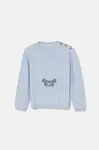 Dětský svetr s příměsí vlny United Colors of Benetton modrá barva, 1ZNNB1011