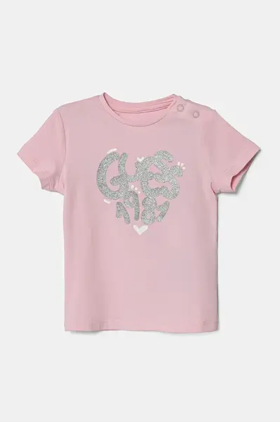 Tričko Guess růžová barva, A5RI00 K6YW4