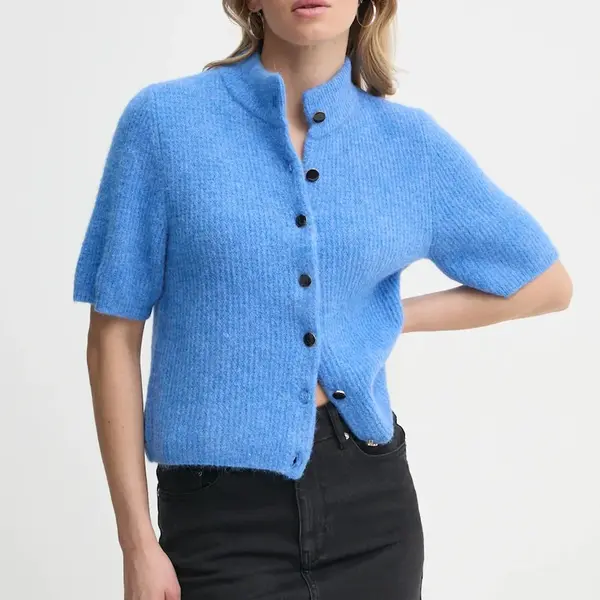 Vlněný svetr Gestuz fialová barva, 10910034