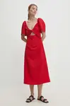 Šaty Answear.LAB červená barva, midi