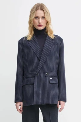 Blazer s příměsí vlny G-Star tmavomodrá barva, dvouřadový, D25284-D721