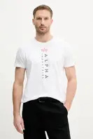 Bavlněné tričko Alpha Industries R Print T bílá barva, s potiskem, 136509