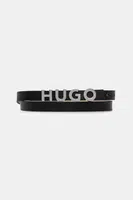 Kožený pásek HUGO dámský, černá barva, 50536876