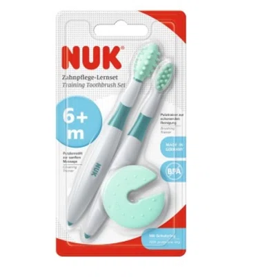 NUK Zubní kartáček a masážní kartáček 6m+