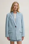 Džínové sako Gestuz modrá barva, oversize, 10909771