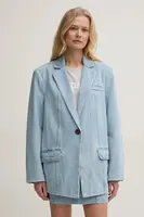 Džínové sako Gestuz modrá barva, oversize, 10909771