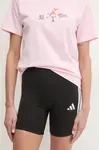 Kraťasy adidas Essentials dámské, černá barva, s aplikací, high waist, JE1223