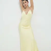 Šaty Bardot žlutá barva, maxi