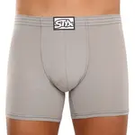 Styx Pánské boxerky long klasická guma světle šedé (F1062) S