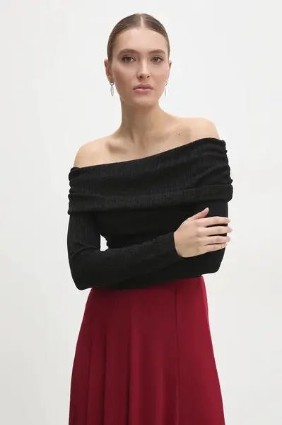 Halenka Answear.LAB dámská, černá barva, hladká