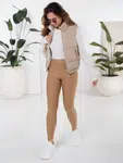 Spodnie damskie legginsy push up kamelowe Dstreet