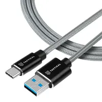 Extra pevný kábel USB-A/USB-C - 0.3m - Sivá