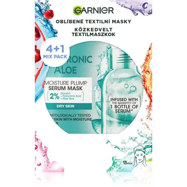 Garnier Textil Masks Party Mix sada plátenných masiek