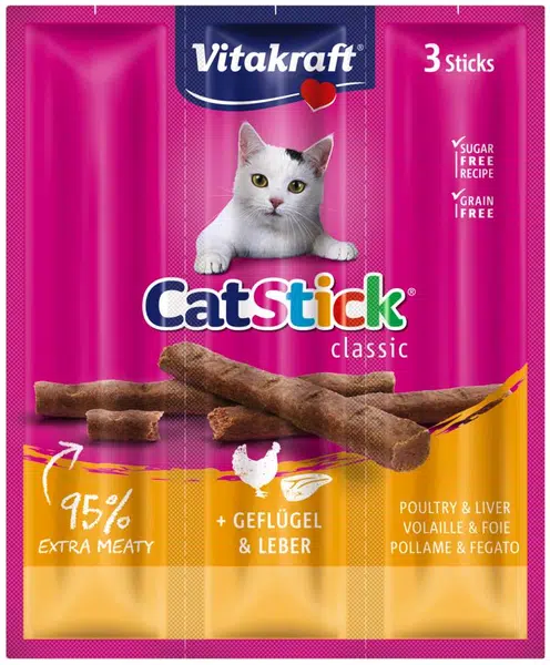 Vitakraft Cat Stick Classic hydina & pečeň 3 ks