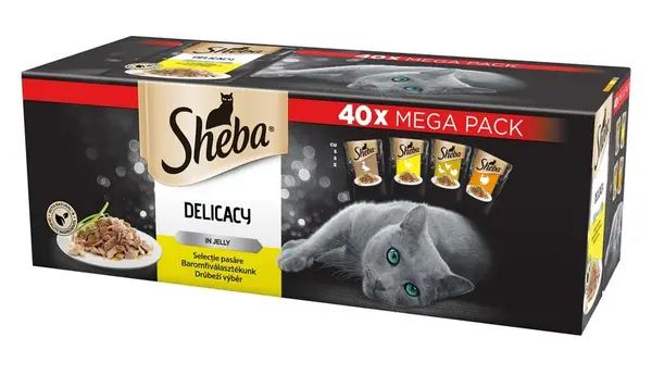 Sheba Delicacy kapsičky, výběr drůbeže 40 x 85 g