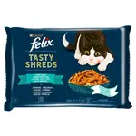 Felix Tasty Shreds lahodný výběr z ryb ve šťávě - s lososem a tuňákem 12 x (4 x 80 g)