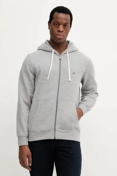 Mikina Tommy Hilfiger pánská, béžová barva, s kapucí, hladká, MW0MW37234