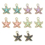 10Pcs 5 Colors Alloy Enamel Pendants