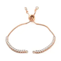 Brass Pave Clear Cubic Zirconia Square Slider Bracelet Making