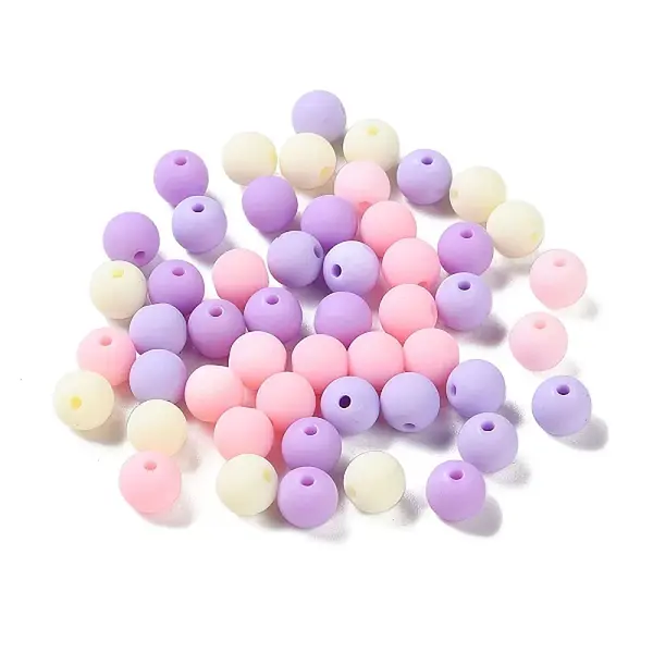 Rubberized Style Imitated Silicone Acrylic Beads
