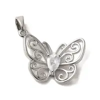 Brass Micro Pave Cubic Zirconia Pendants